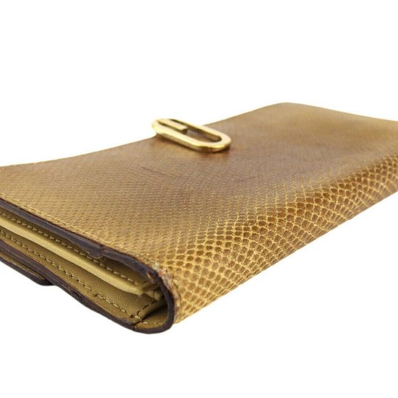 GUCCI wallet Lizard beige leather Auth Used L3510 - Picture 9 of 9